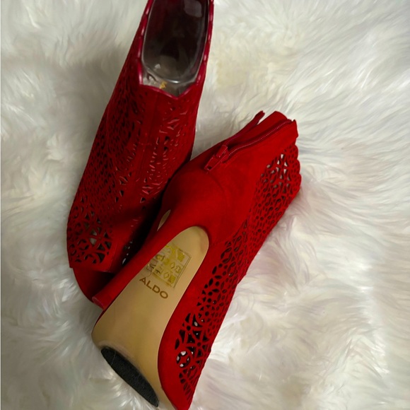 Red Aldo Stilettos • Ankle High • Sandle/Boot • Very Sexy - Picture 2 of 10